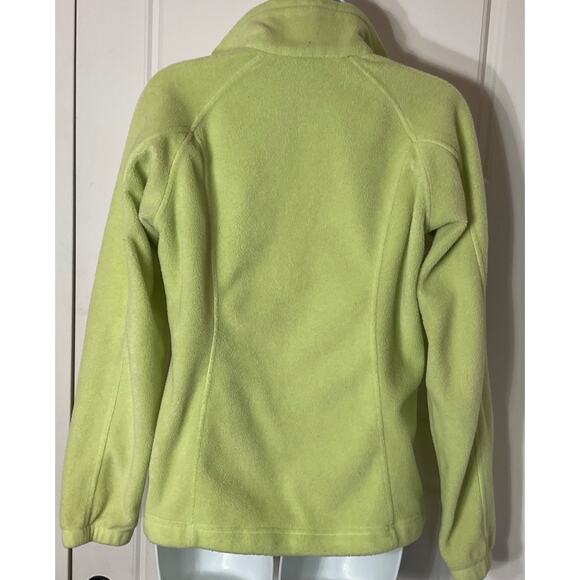 Columbia Lime Fleece Long Sleeve Cord to Cinch Waist Jacket W/ Zip Pockets S - Picture 4 of 7